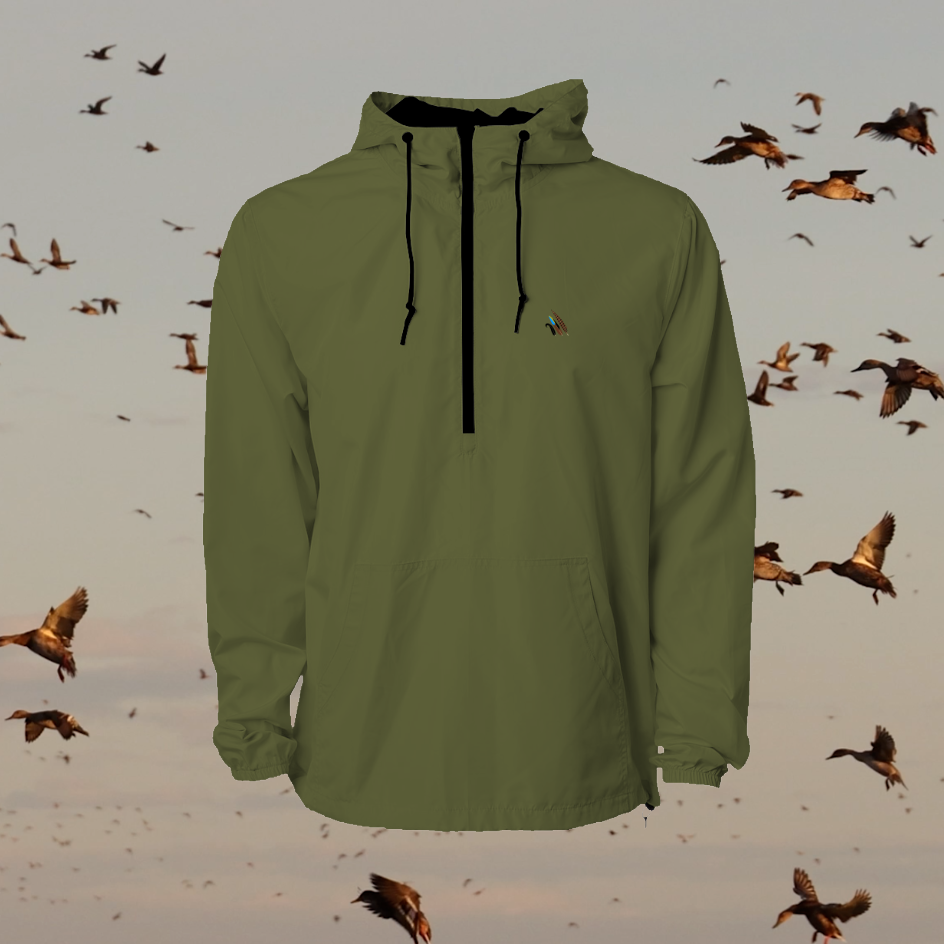 Feathered Supply Logo Lightweight Pullover Windbreaker - (Embroidered)