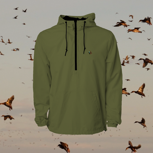 Feathered Supply Logo Lightweight Pullover Windbreaker - (Embroidered)